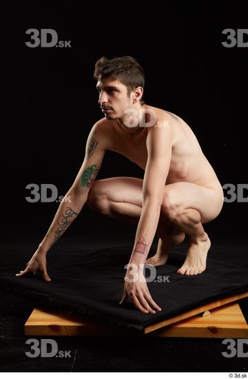 Man White Slim Male Studio Poses