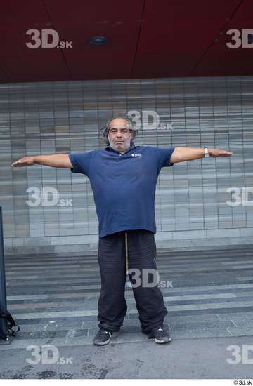 Whole Body Man T poses White Casual Chubby Standing Street photo references