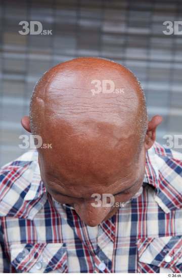 Head Man White Casual Slim Bald Street photo references