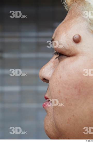 Nose Woman White Casual Overweight Street photo references