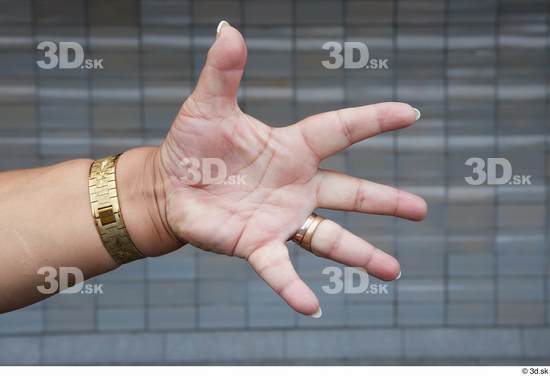 Hand Woman White Casual Overweight Street photo references