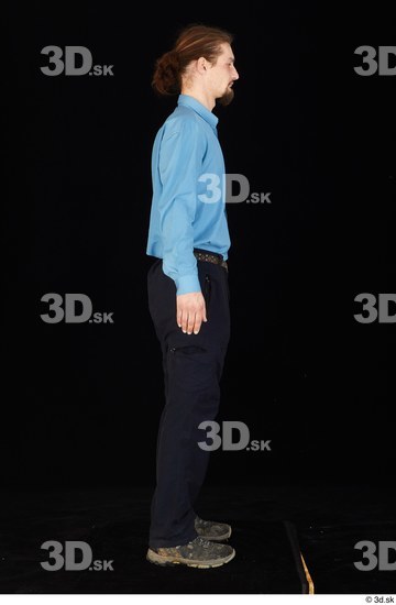 Whole Body Man White Shoes Shirt Trousers Slim Standing Studio photo references