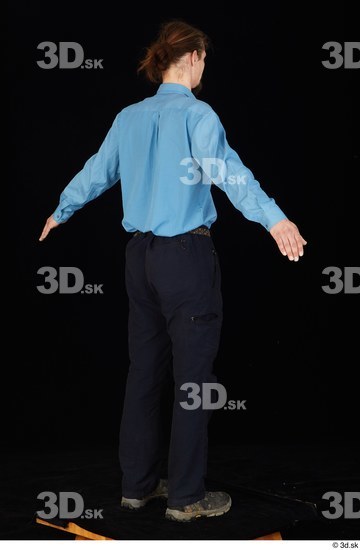 Whole Body Man White Shoes Shirt Trousers Slim Standing Studio photo references