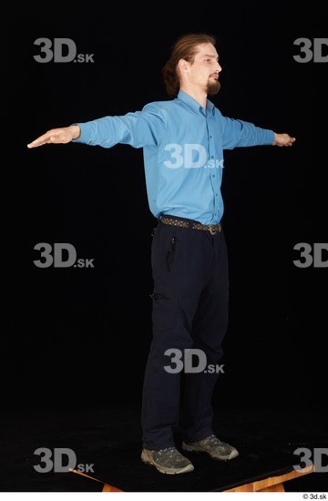 Whole Body Man T poses White Shoes Shirt Trousers Slim Standing Studio photo references