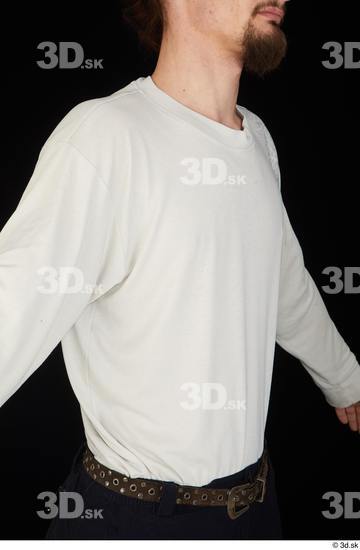 Upper Body Man White Shirt Slim Studio photo references