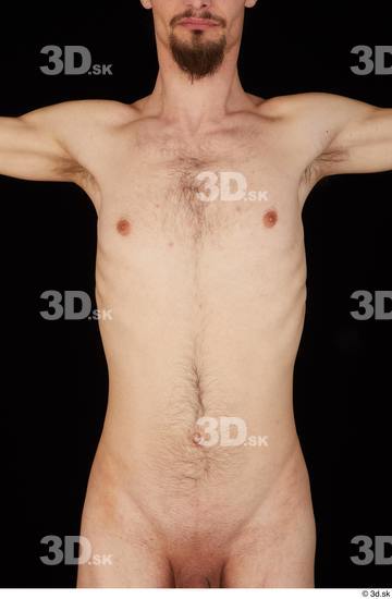 Upper Body Man White Nude Slim Studio photo references