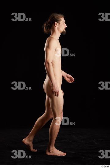 Whole Body Man White Nude Slim Walking Studio photo references