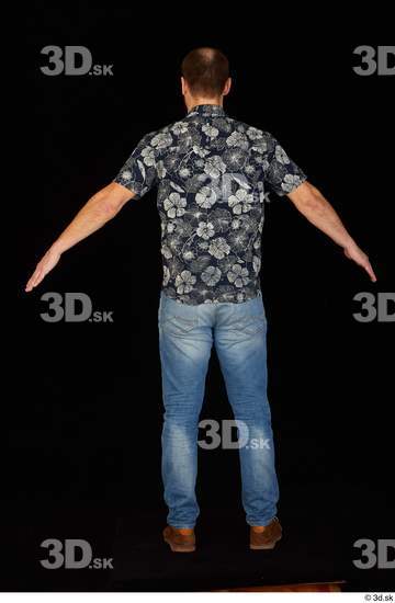 Whole Body Man White Casual Shoes Shirt Jeans Slim Standing Studio photo references