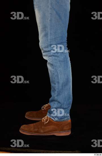 Calf Man White Casual Shoes Jeans Slim Studio photo references