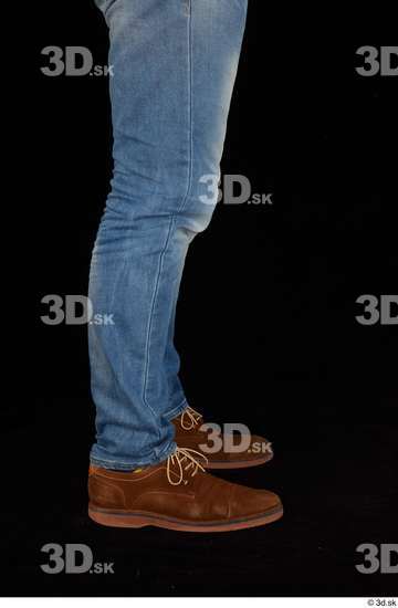 Calf Man White Casual Shoes Jeans Slim Studio photo references