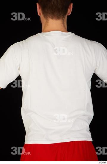 Upper Body Man White Sports Shirt Slim Studio photo references