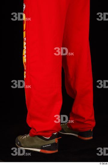 Calf Man White Sports Shoes Pants Slim Studio photo references