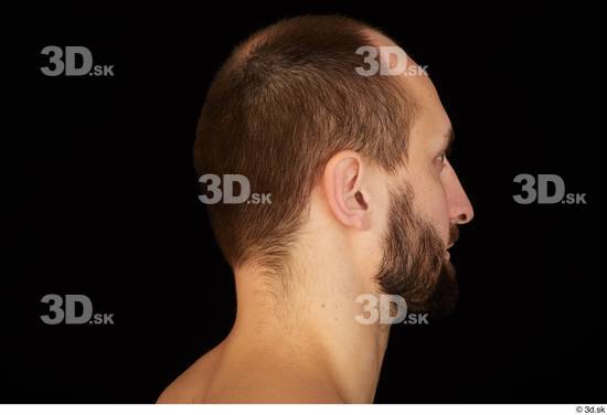 Head Man White Hairy Slim Bearded Studio photo references