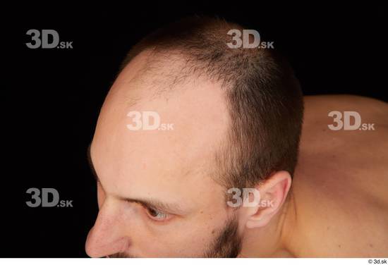 Hair Man White Slim Bald Studio photo references