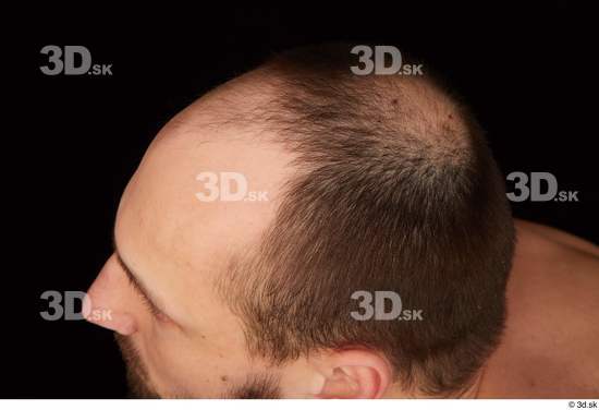 Hair Man White Slim Bald Studio photo references