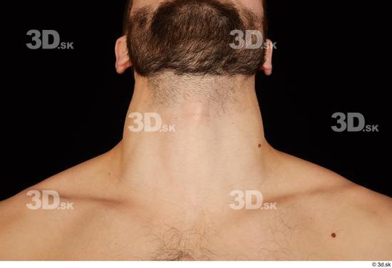 Neck Man White Nude Slim Studio photo references