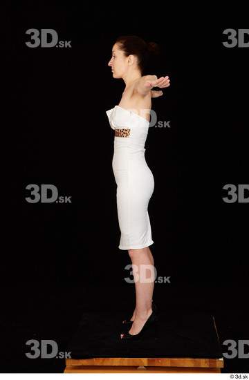 Whole Body Woman T poses White Formal Dress Average Standing Studio photo references