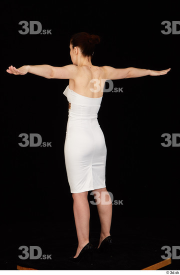 Whole Body Woman T poses White Formal Dress Average Standing Studio photo references