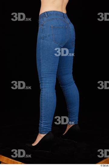 Leg Woman White Casual Jeans Average Studio photo references