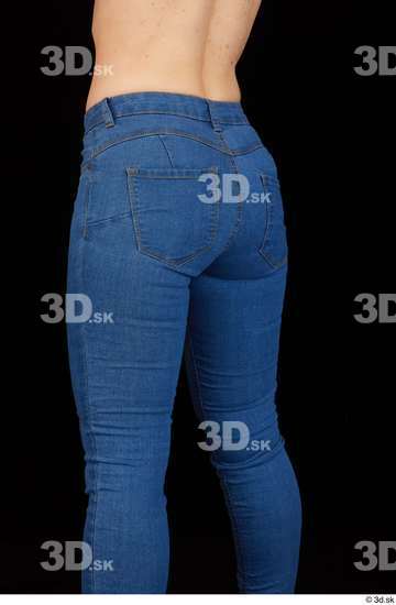 Thigh Hips Woman White Casual Jeans Average Studio photo references