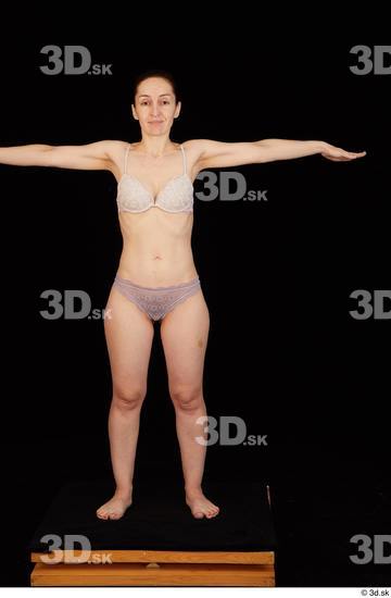 Whole Body Woman T poses White Underwear Average Standing Studio photo references
