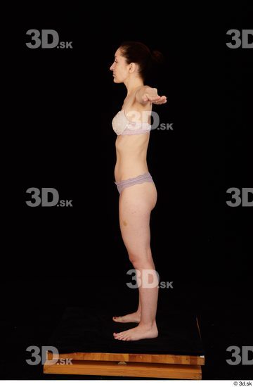 Whole Body Woman T poses White Underwear Average Standing Studio photo references