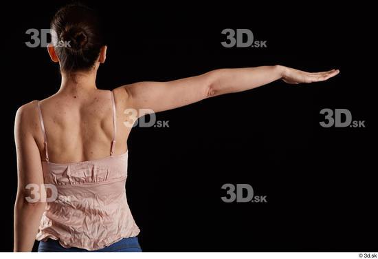 Arm Back Woman White Average Top Studio photo references