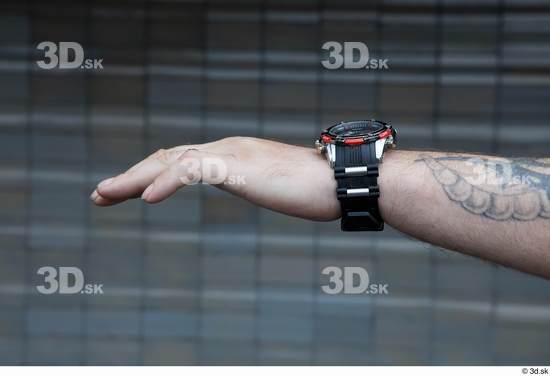 Hand Man White Tattoo Casual Slim Watch Street photo references