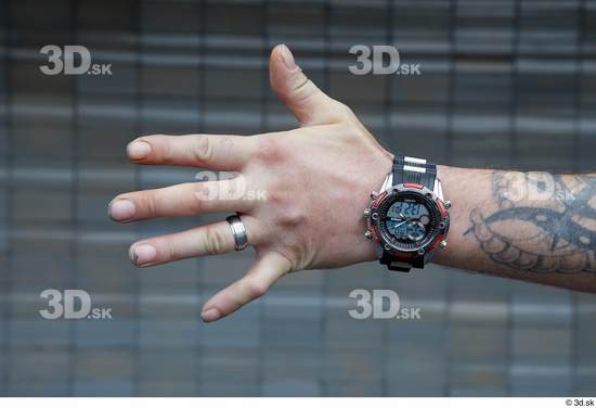 Hand Man White Tattoo Casual Slim Watch Street photo references