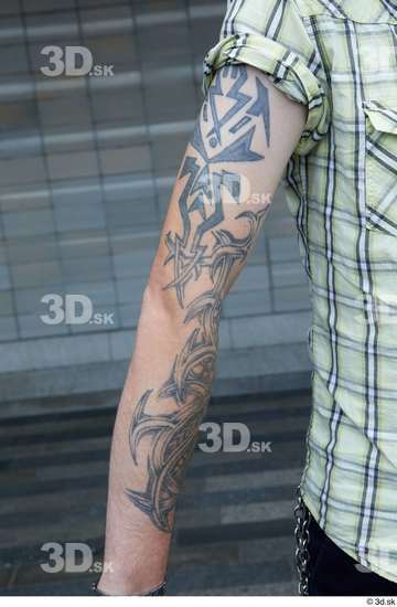 Arm Man White Tattoo Casual Slim Street photo references