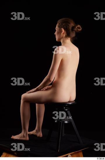 Whole Body Woman White Nude Slim Sitting Studio photo references