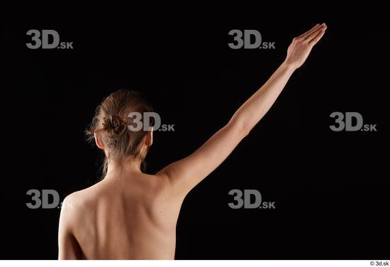 Arm Back Woman White Nude Slim Studio photo references