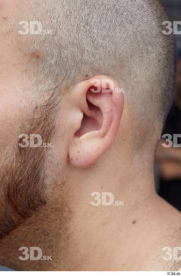 Ear Man White Casual Chubby Street photo references
