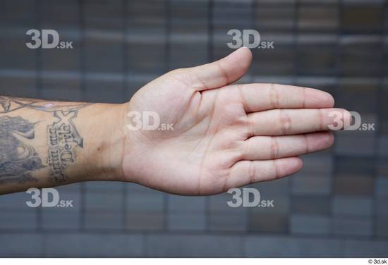 Hand Man White Tattoo Casual Chubby Street photo references