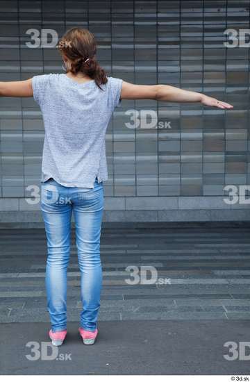 Whole Body Woman T poses White Casual Slim Standing Street photo references