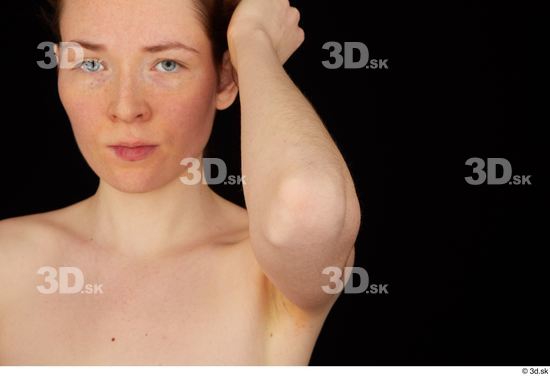 Woman White Nude Slim Studio photo references