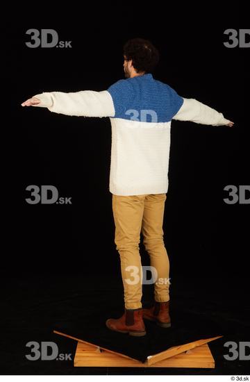 Whole Body Man Shoes Sweater Trousers Slim Standing Studio photo references