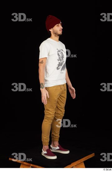 Whole Body Man Caps & Hats Shirt Trousers Slim Standing Studio photo references