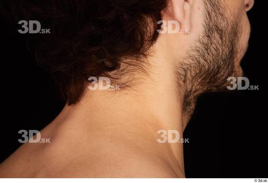 Neck Man Slim Bearded Studio photo references