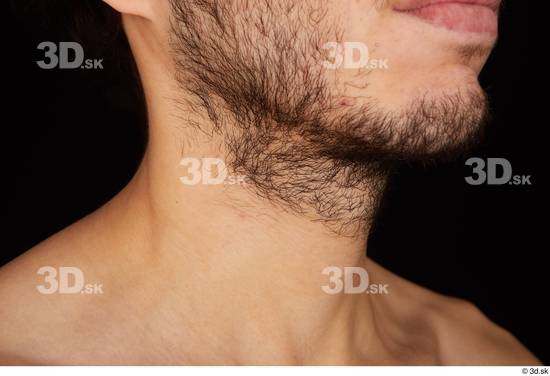 Neck Man Slim Bearded Studio photo references