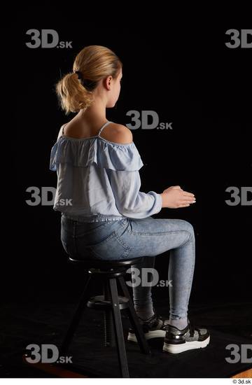 Woman White Slim Female Studio Poses