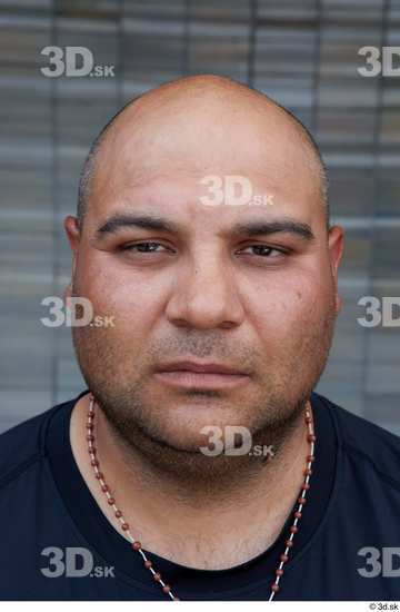 Face Head Man White Casual Overweight Bald Street photo references