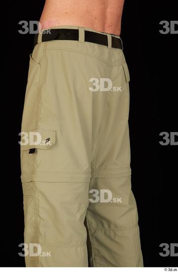 Thigh Man White Casual Belt Trousers Average Studio photo references