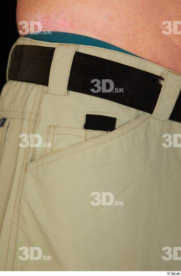 Man White Casual Belt Trousers Average Studio photo references