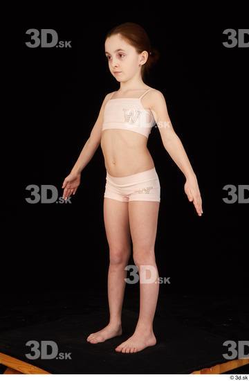 Whole Body Woman Underwear Slim Standing Studio photo references