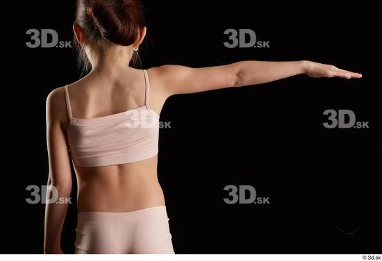 Arm Back Woman White Underwear Slim Studio photo references