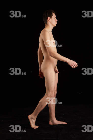 Whole Body Man White Nude Slim Walking Studio photo references