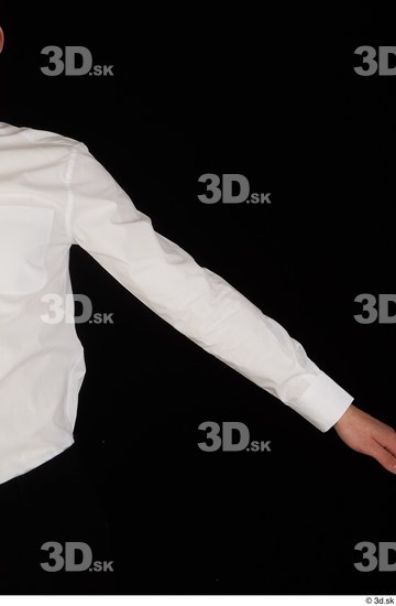 Arm Upper Body Man White Uniform Shirt Slim Studio photo references