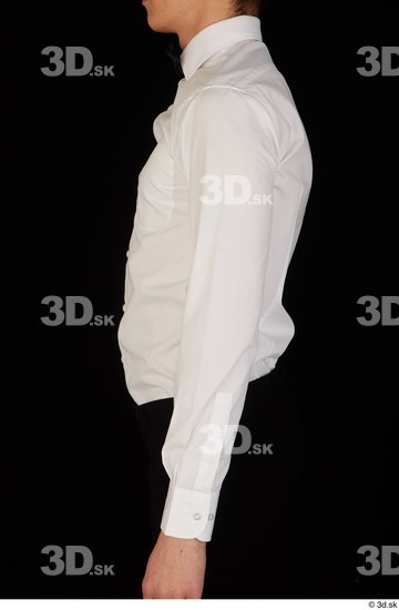 Arm Upper Body Man White Uniform Shirt Slim Studio photo references