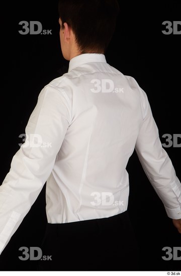 Upper Body Man White Uniform Shirt Slim Studio photo references
